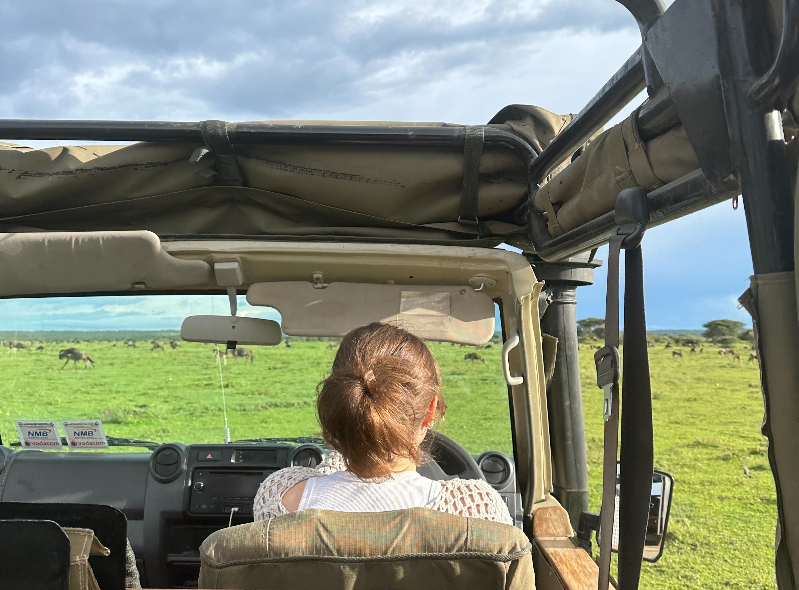 Mia Driving Safari Van, The Serengeti, Tanzania