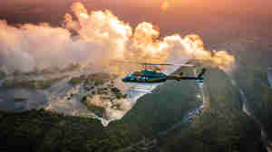 Helicopter, The Victoria Falls Hotel, Victoria falls, Zimbabwe 