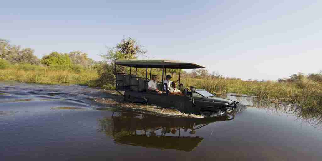 water game drives, moremi game reserve, africa vacations