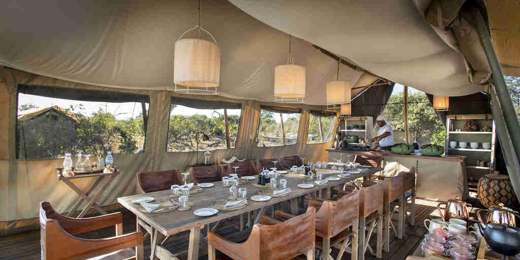 linyanti expeditions botswana camp dining room