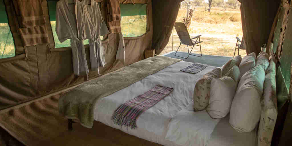 golden africa safaris double bedroom tent botswana yellow zebra safaris
