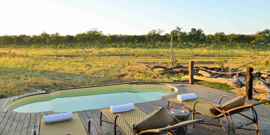 khulu bush camp pool decking zimbabwe yellow zebra safaris