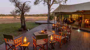 evening deck, plains camp, rhino walking safaris, kruger national park, south africa