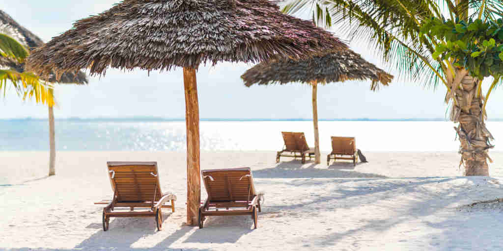 Beach loungers, Zanzibar luxury vacations, Tanzania, Africa