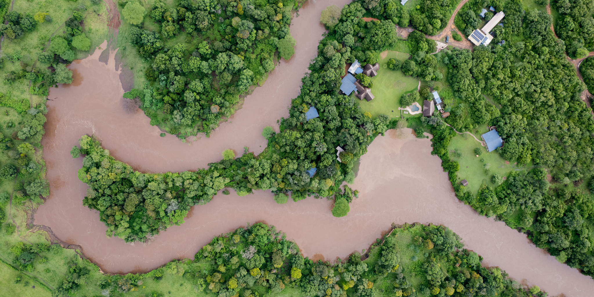 Aerial, House In The Wild, Maasai Mara Reserve, Kenya