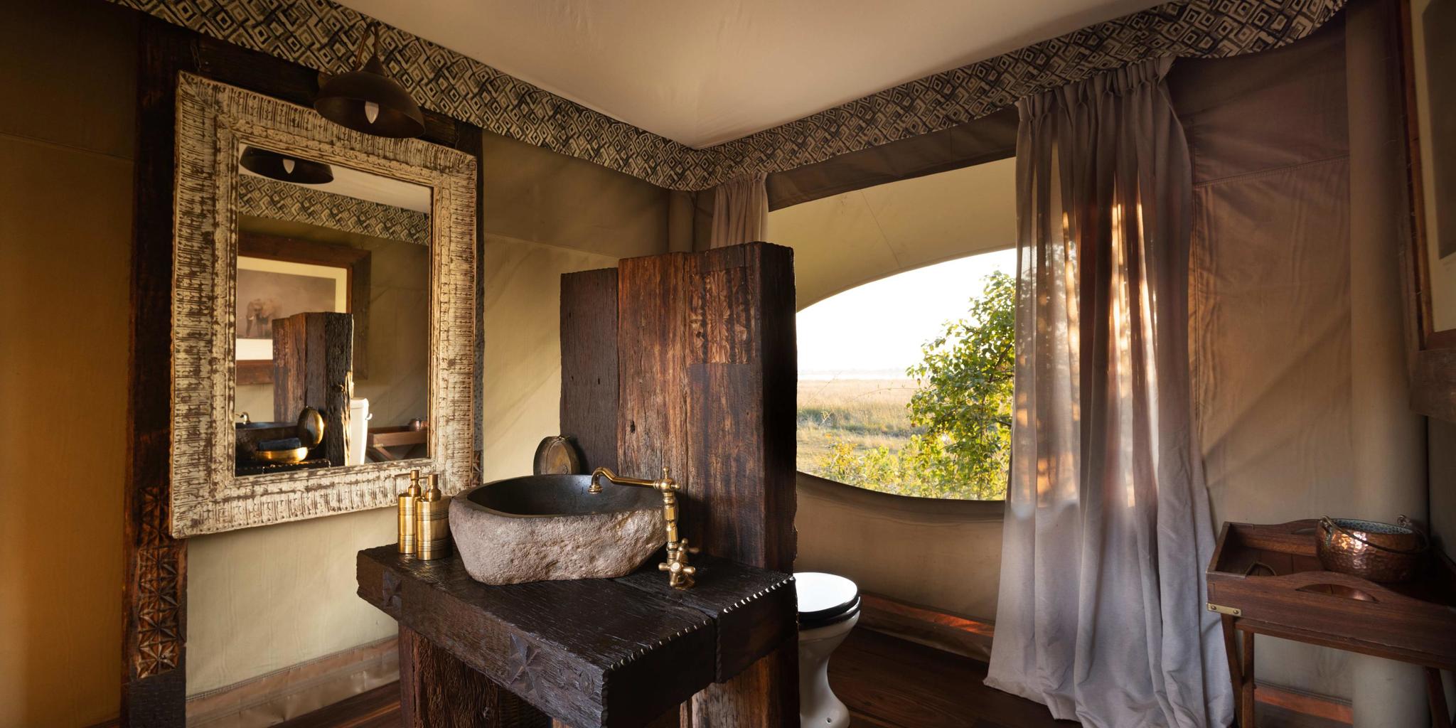 Bathroom, Zarafa Camp, Okavango Delta, Botswana