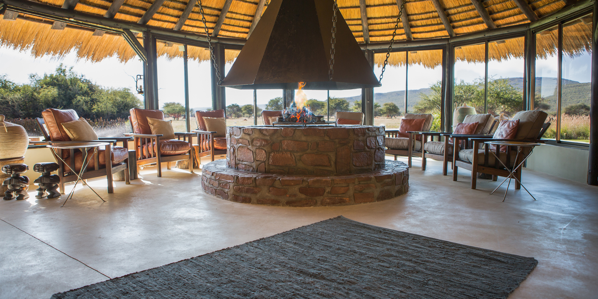 bush camp lapa fireplace