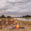 camp fire, north luangwa national park, zambia