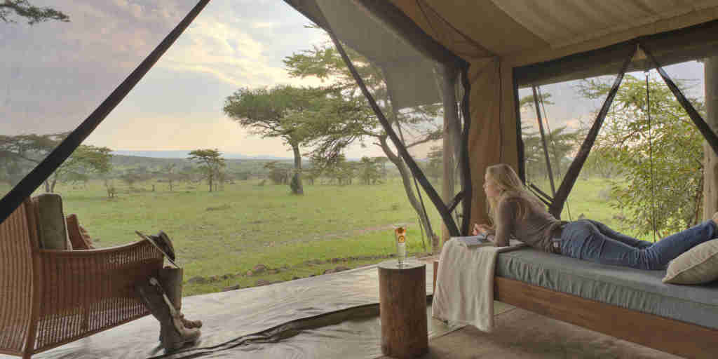Naboisho Camp guest bedroom tent interior Stevie Mann 1 MR