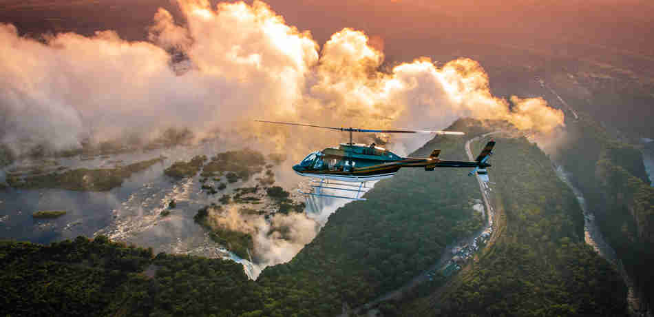 helicopter over victoria falls, zimbabwe activities, safaris