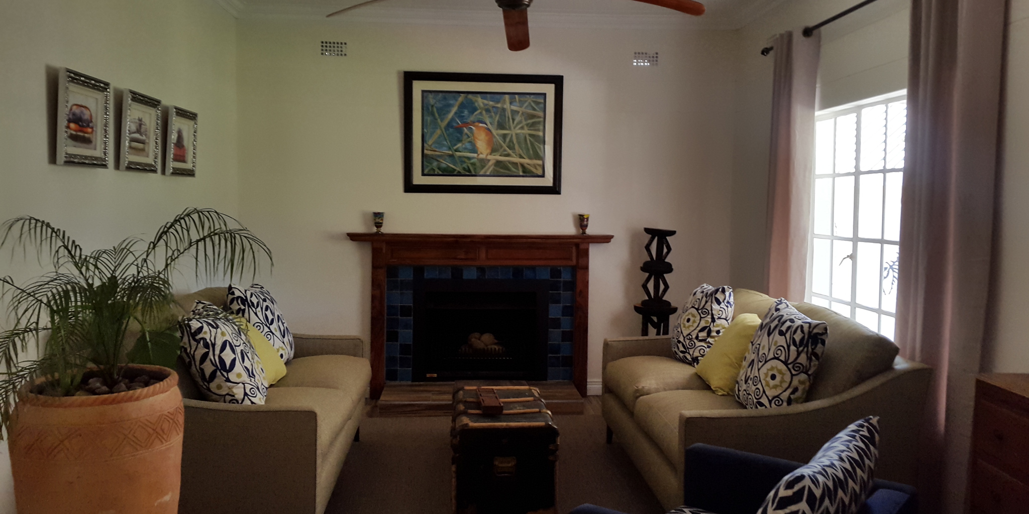 Fire place and lounge area