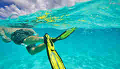 swimming flippers, diving snorkelling undersea walk, mauritius safaris