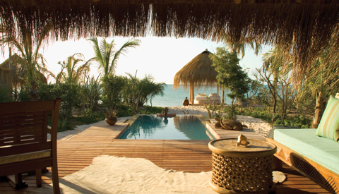 Azura Benguerra Villa   view over plunge pool