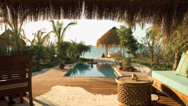Azura Benguerra Villa   view over plunge pool