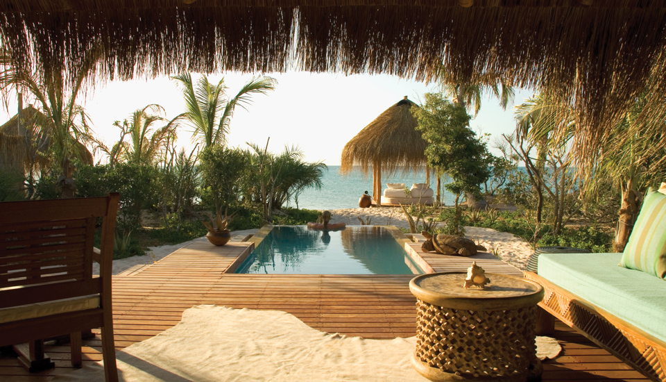 Azura Benguerra Villa   view over plunge pool