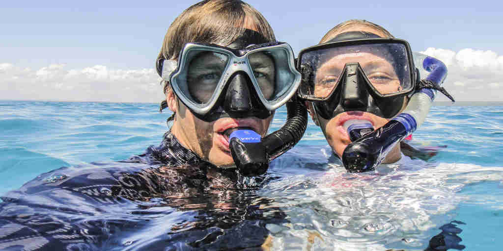 Snorkel and mask couple