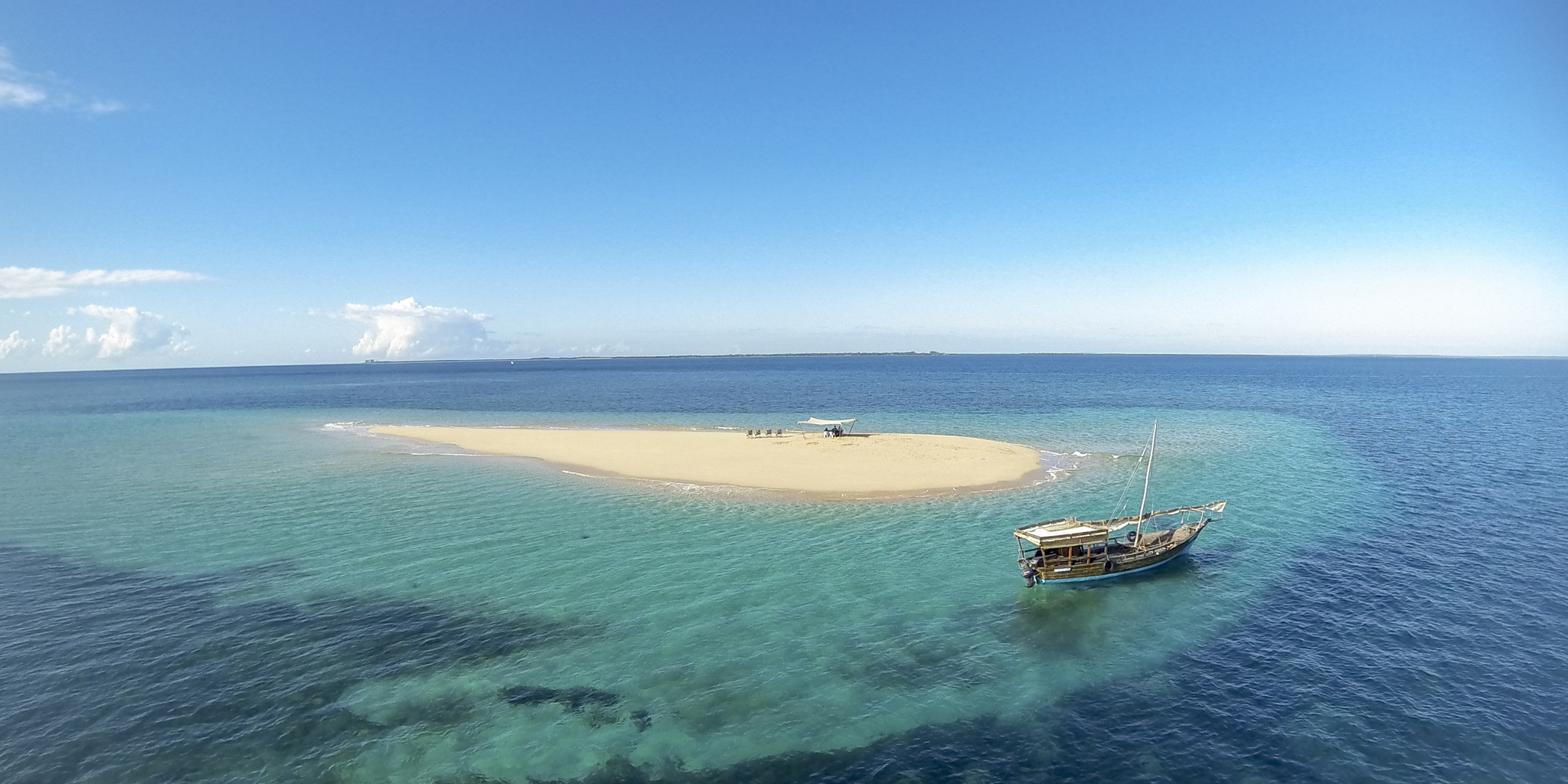 Aerial dhow at sandbank