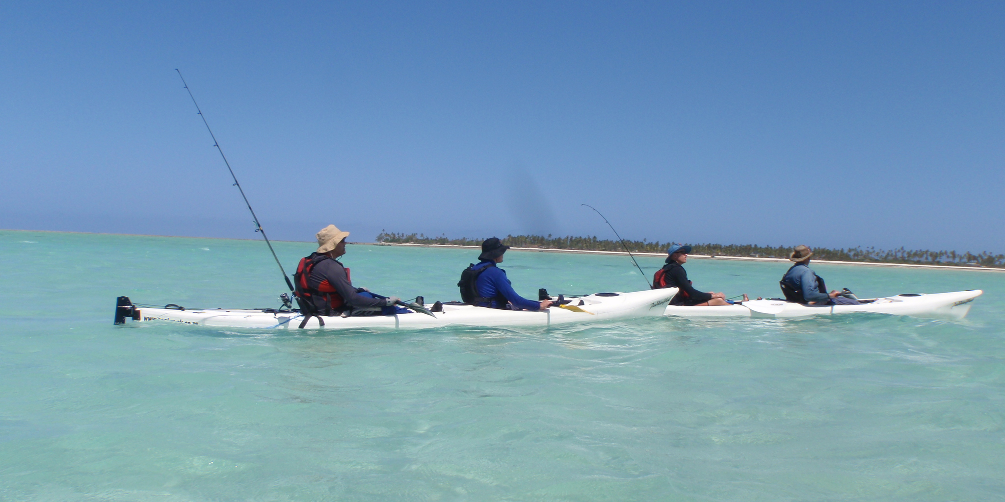 Fishing from kayaks island hop safari