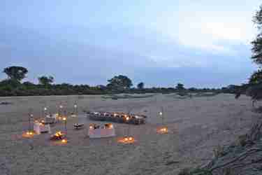 bush dining, timbavati private game reserve, south africa