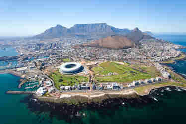 cape town aerial view, south africa safaris