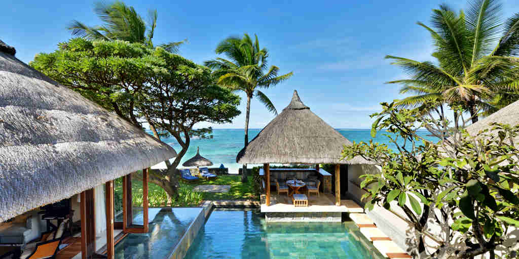 beach villa pool, belle mare, mauritius, africa safaris