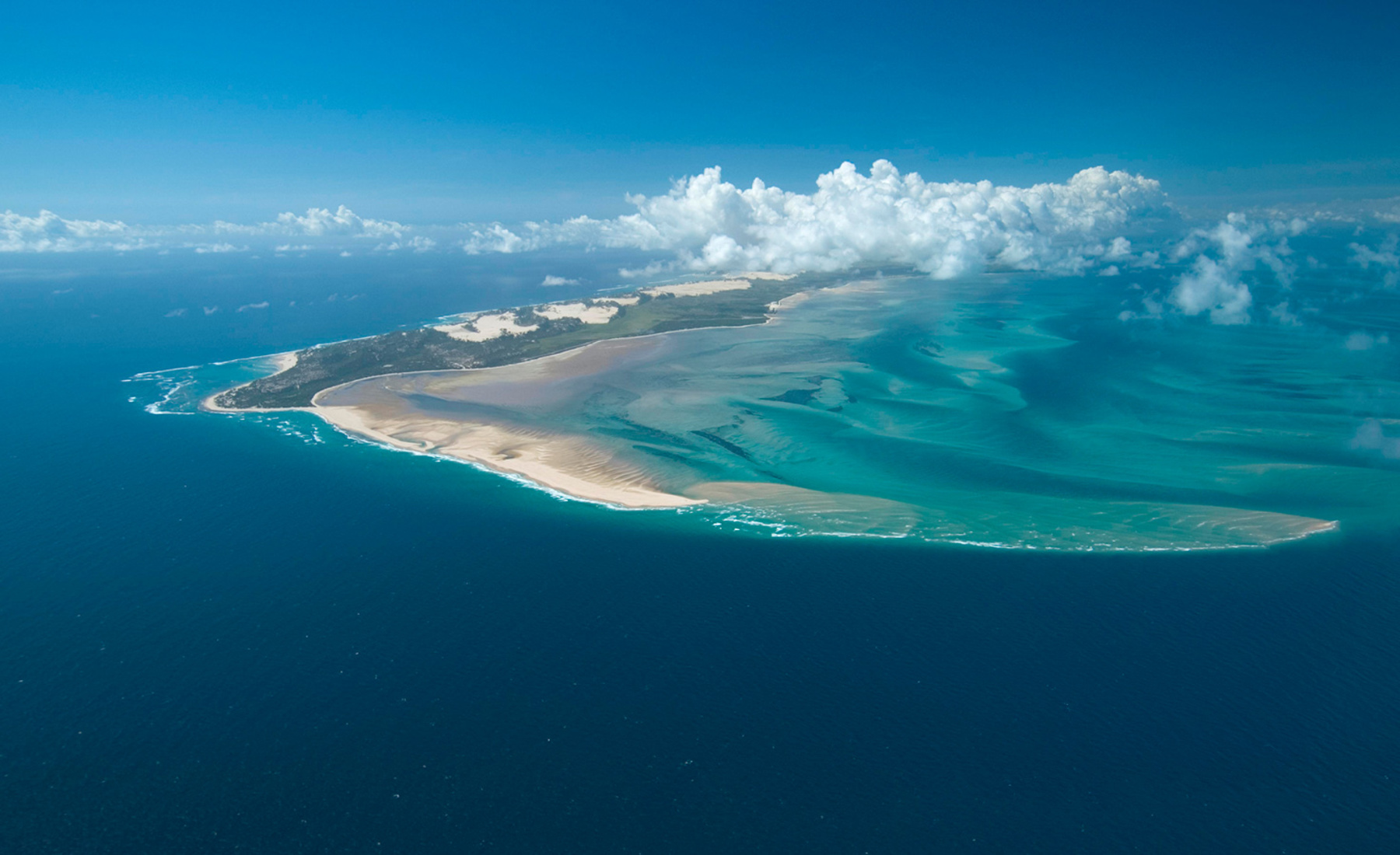 aerial view of bazaruto island, mozambique safaris