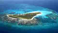 aerial view of bird island, seychelles private islands, africa