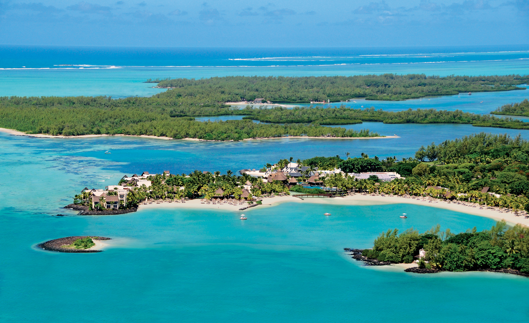 aerial view of east coast mauritius, safaris