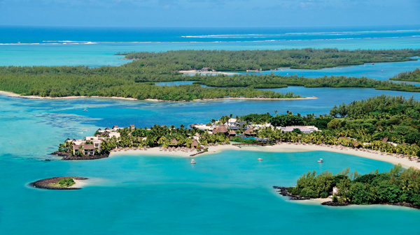 aerial view of east coast mauritius, safaris