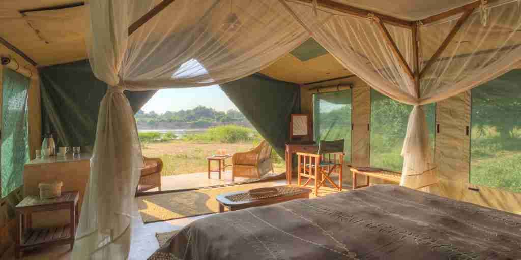 Luxury tent interior & view (1)