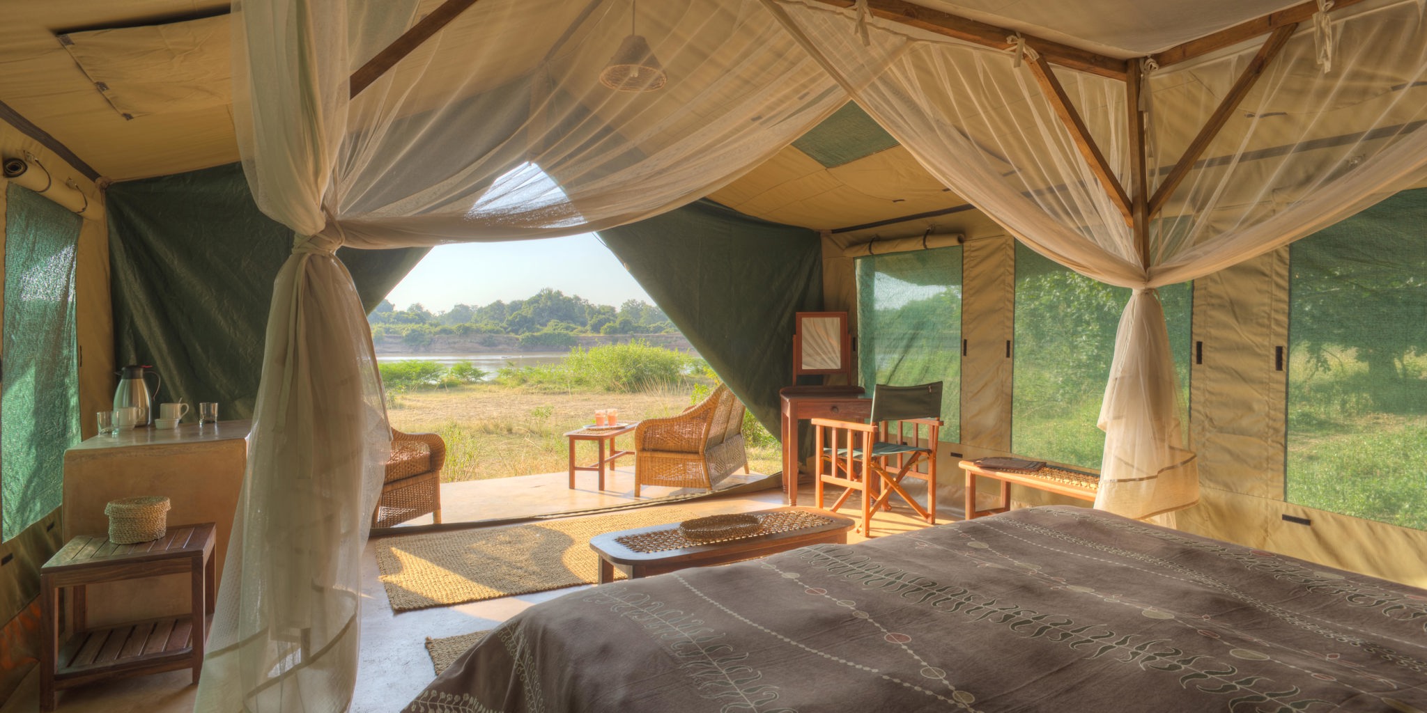Luxury tent interior & view (1)