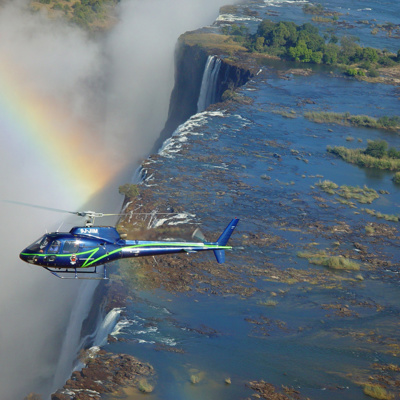 rainbow helicopter ride, victoria falls, zambia safaris