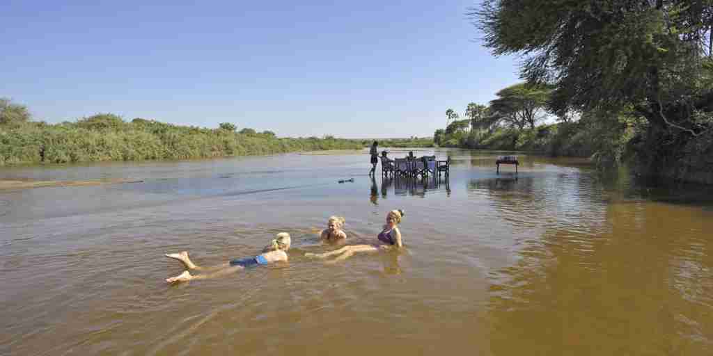 Swimming, Ruaha river, adventure activities, Tanzania safaris