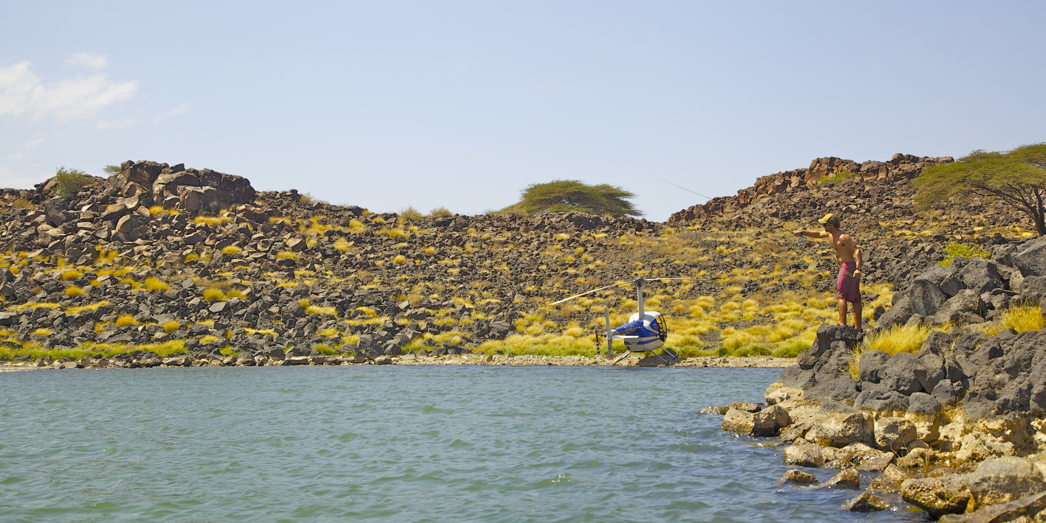 fishing at Lake Turkana, Kenya helicopter safaris