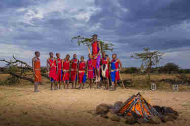 maasai tribe camp fire kenya yellow zebra safaris