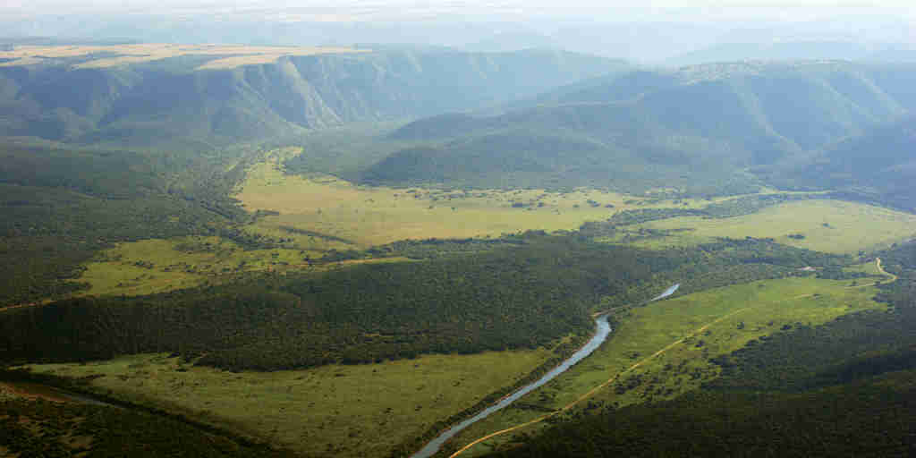 aerial view of the eastern cape, south africa safaris