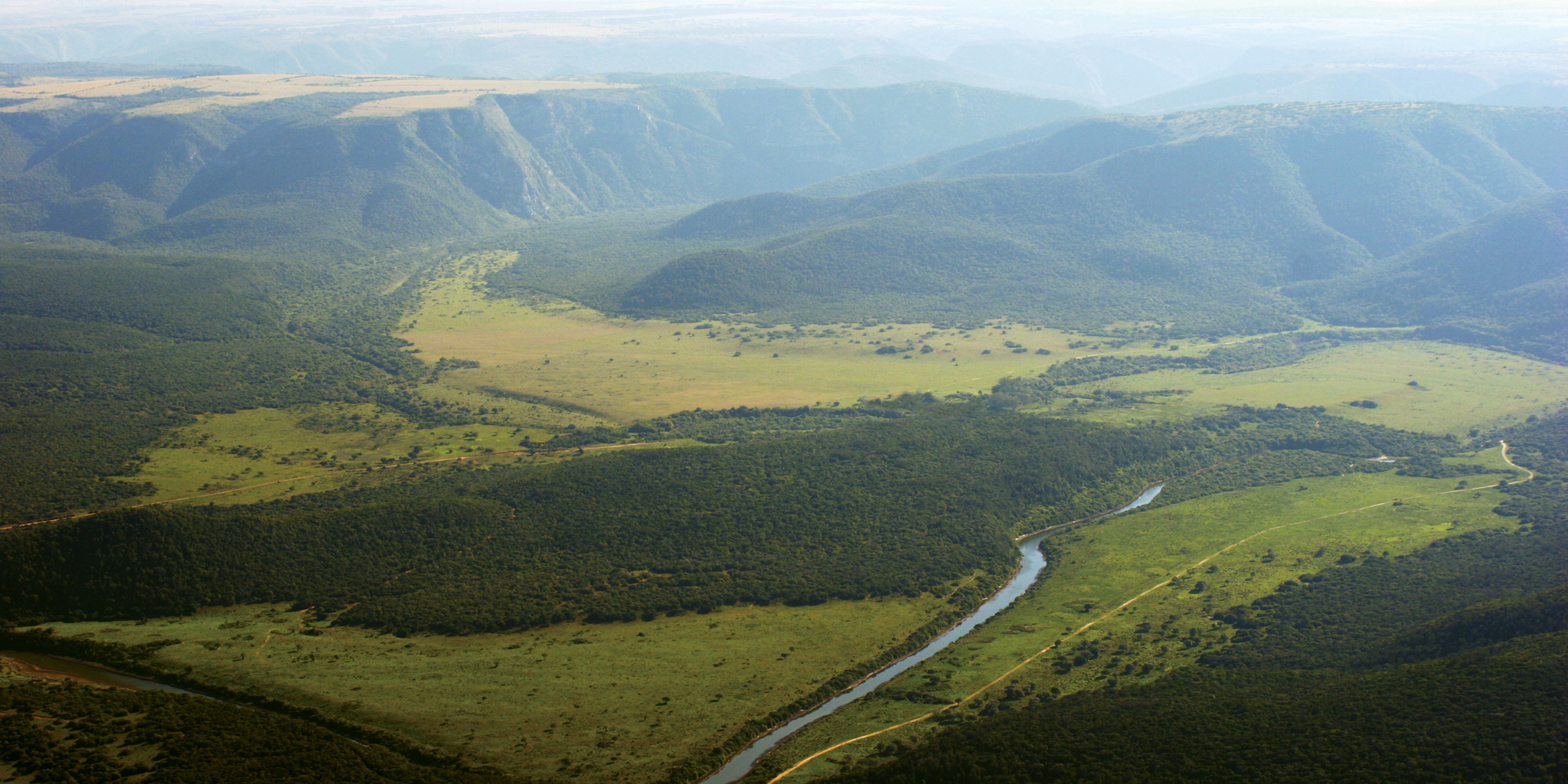 aerial view of kariega game reserve, south africa