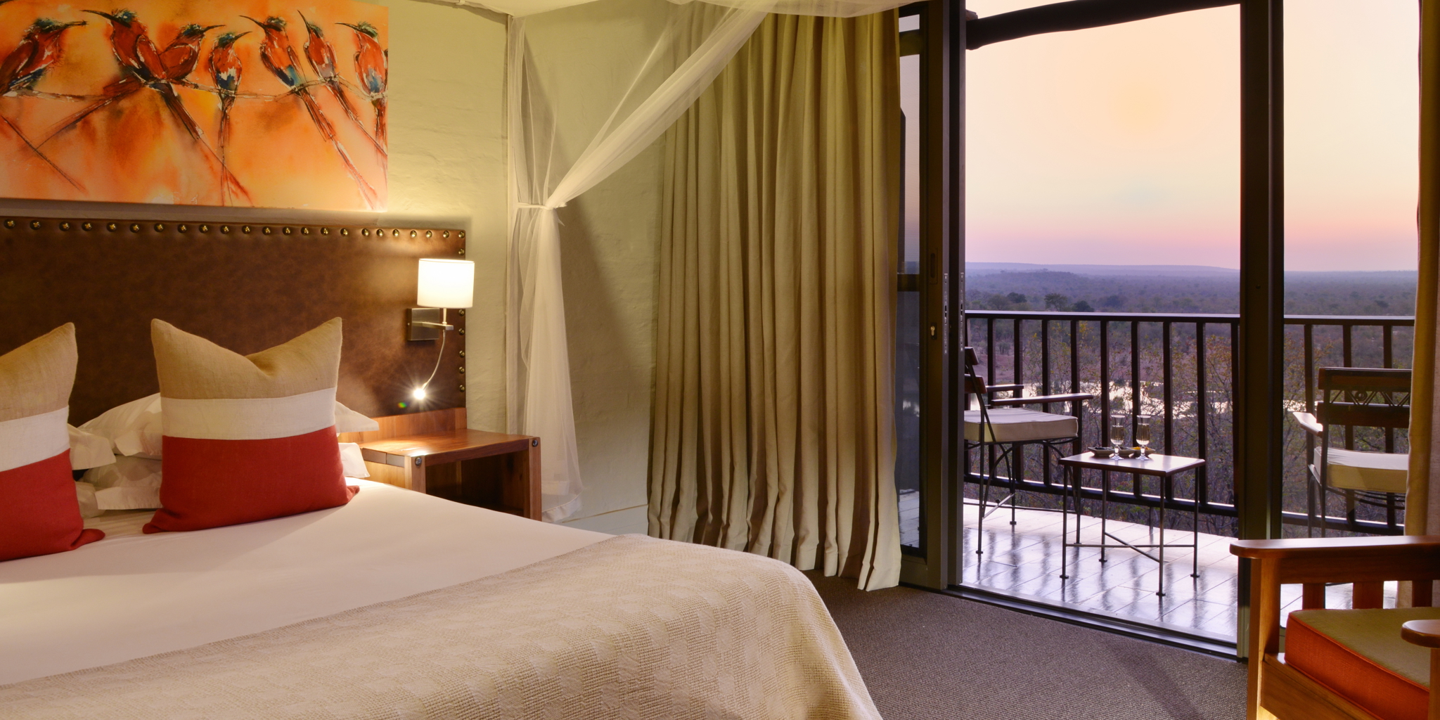 Lodge waterhole facing room at Victoria Falls Safari Lodge
