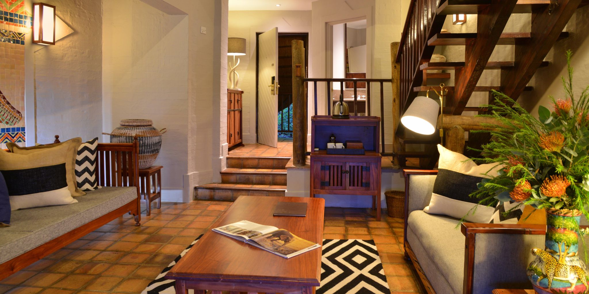Lodge waterhole facing suite at Victoria Falls Safari Lodge