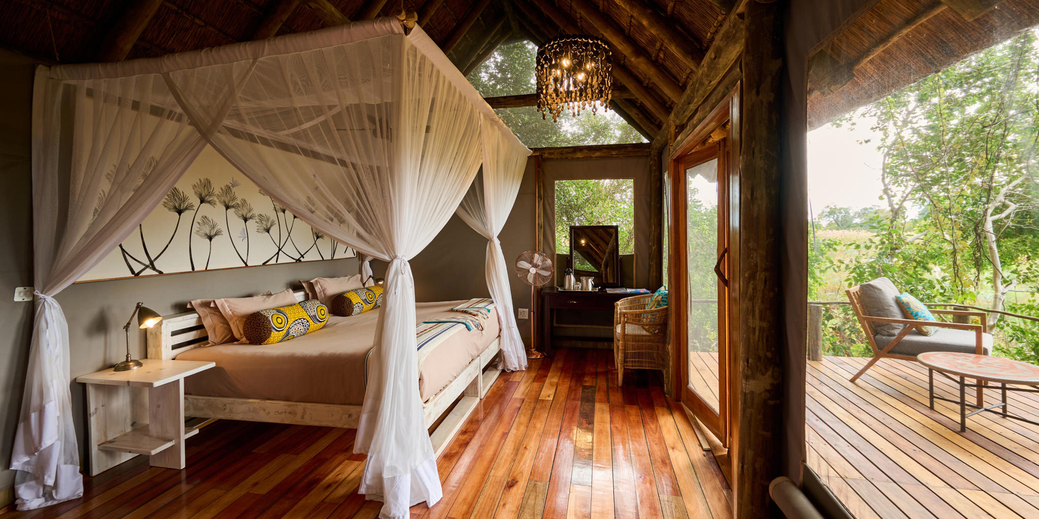 Bedroom, Nxamaseri Island Lodge, Okavango Delta, Botswana
