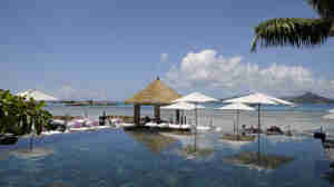  hotel pool view, la digue island, africa safaris