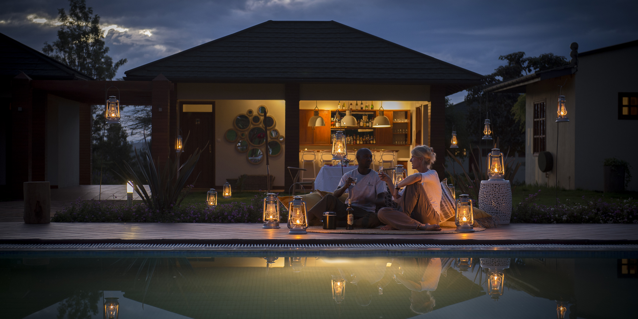 Romantic poolside
