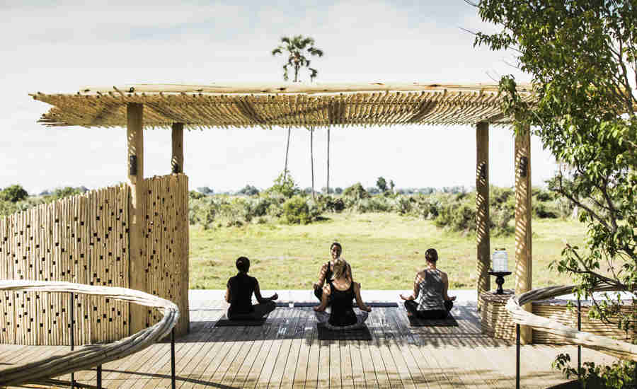 yoga pilates mombo camp botswana yellow zebra safaris