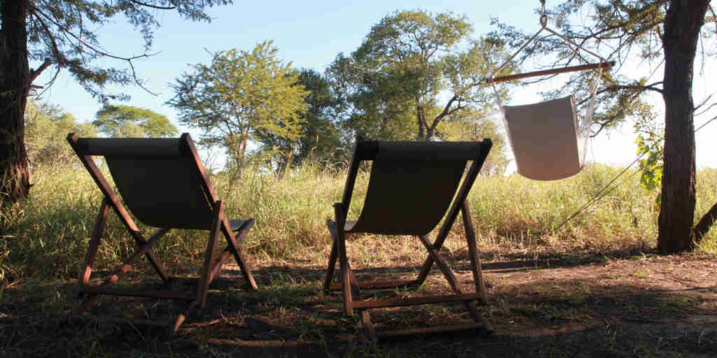 camp chairs, gorongosa safaris, mozambique holidays