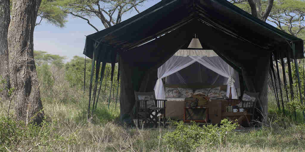 Remote tent in the serengeti