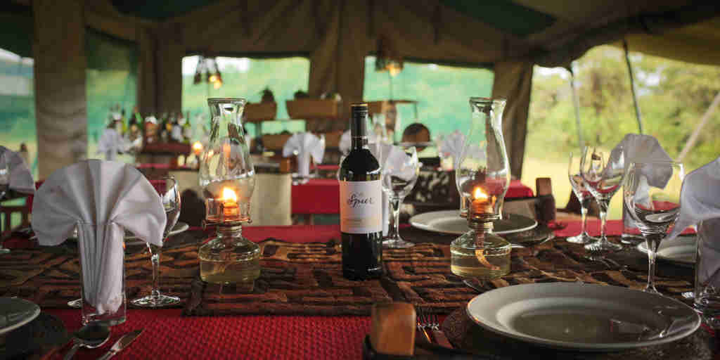 Safari tent dining