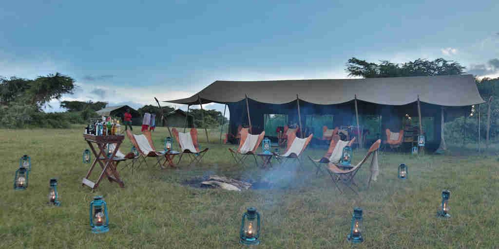 Safari tent fire pit