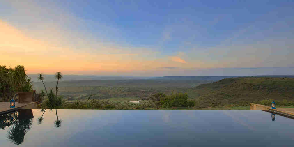 Luxury safari Lodge pool Kenya