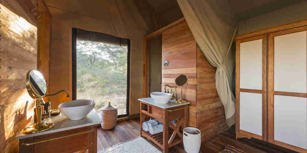 Safari tent bathroom