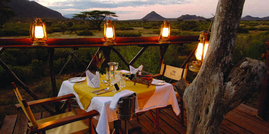 Kenya Safari treedeck dinner